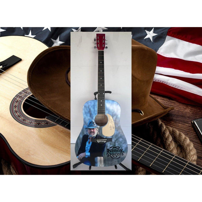 Kenny Rogers one of a kind full size acoustic guitar signed with proof