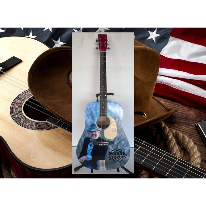 Kenny Rogers one of a kind full size acoustic guitar signed with proof