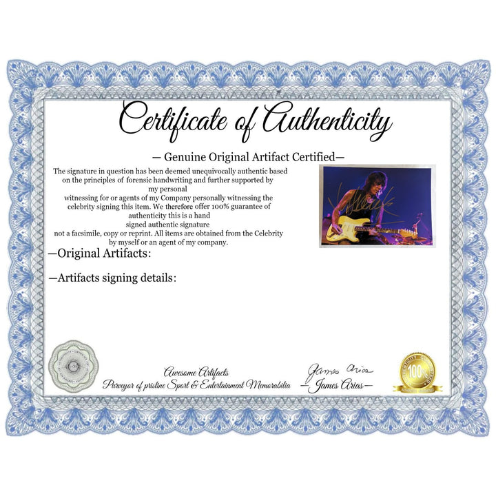 Jeff Beck 5x7 photo signed with proof