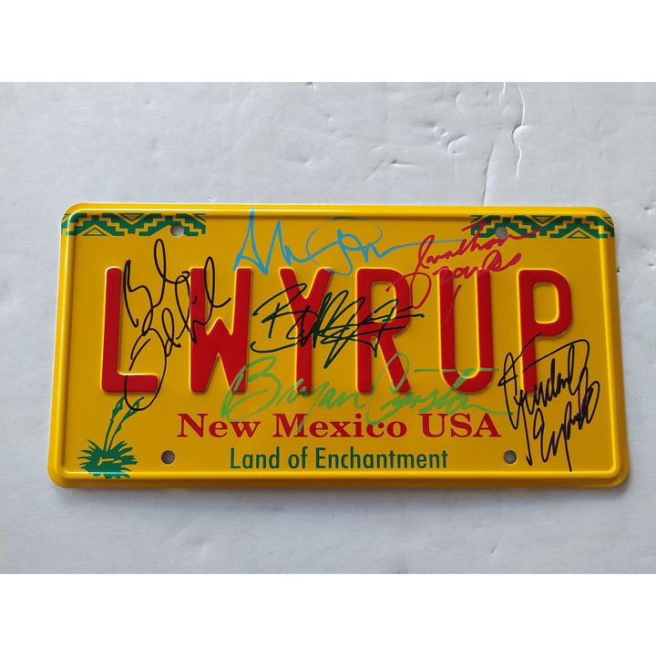 Breaking Bad Brian Cranston Walter White Aaron Paul Jonathan Banks Bob Odenkirk and Giancarlo Esposito authentic license plate signed