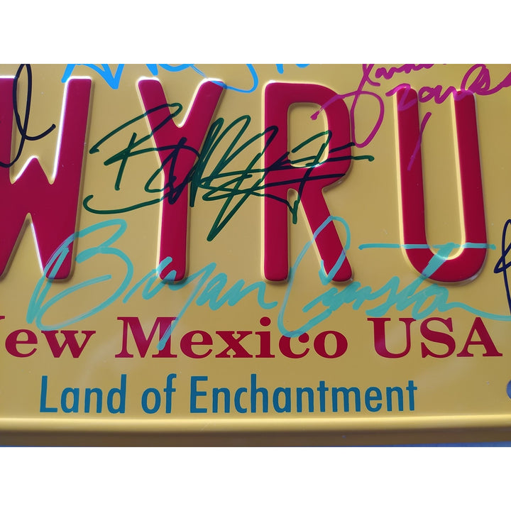 Breaking Bad Brian Cranston Walter White Aaron Paul Jonathan Banks Bob Odenkirk and Giancarlo Esposito authentic license plate signed