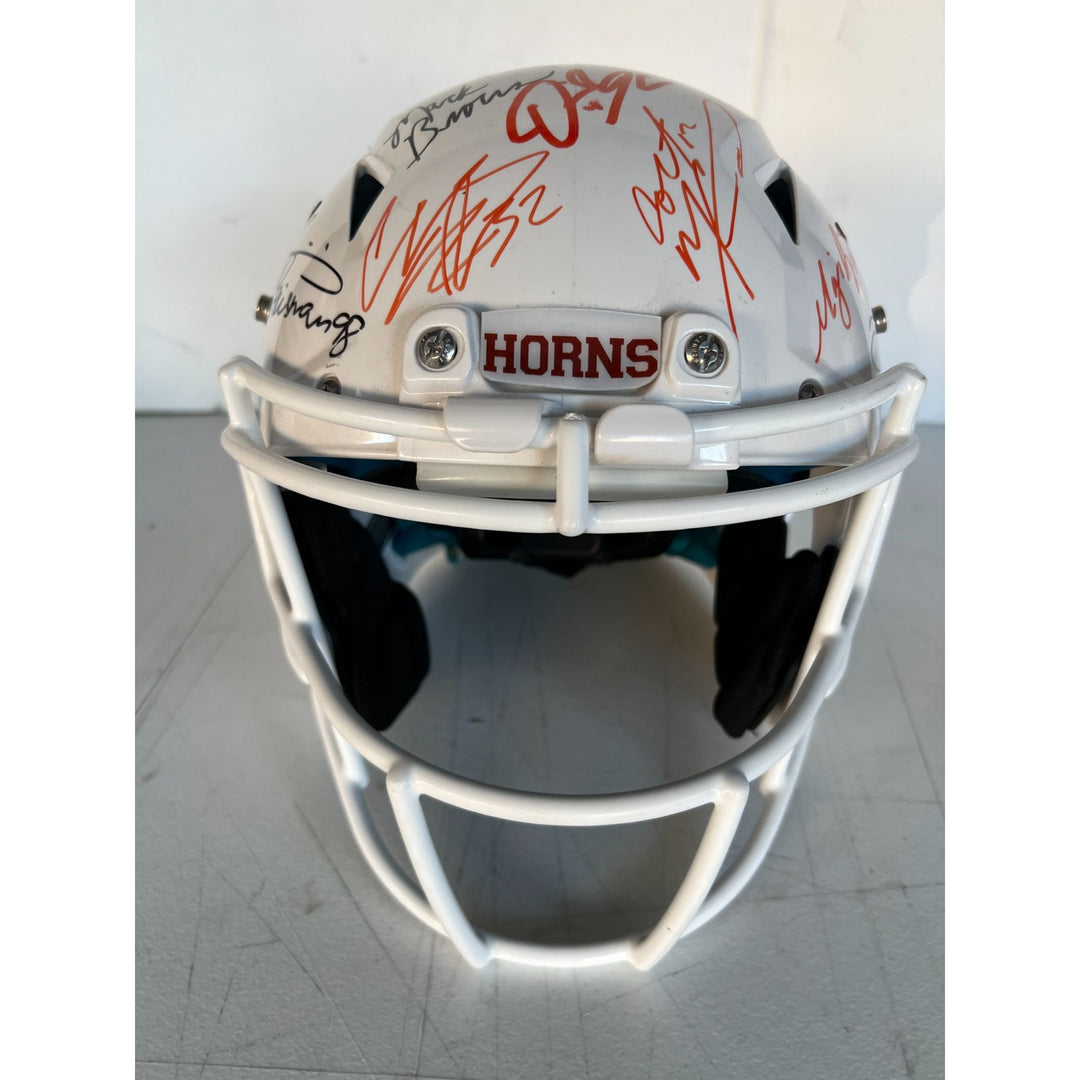 Texas Longhorns all time greats legends game model helmet Ricky Williams Earl Campbell 20 plus signed with proof