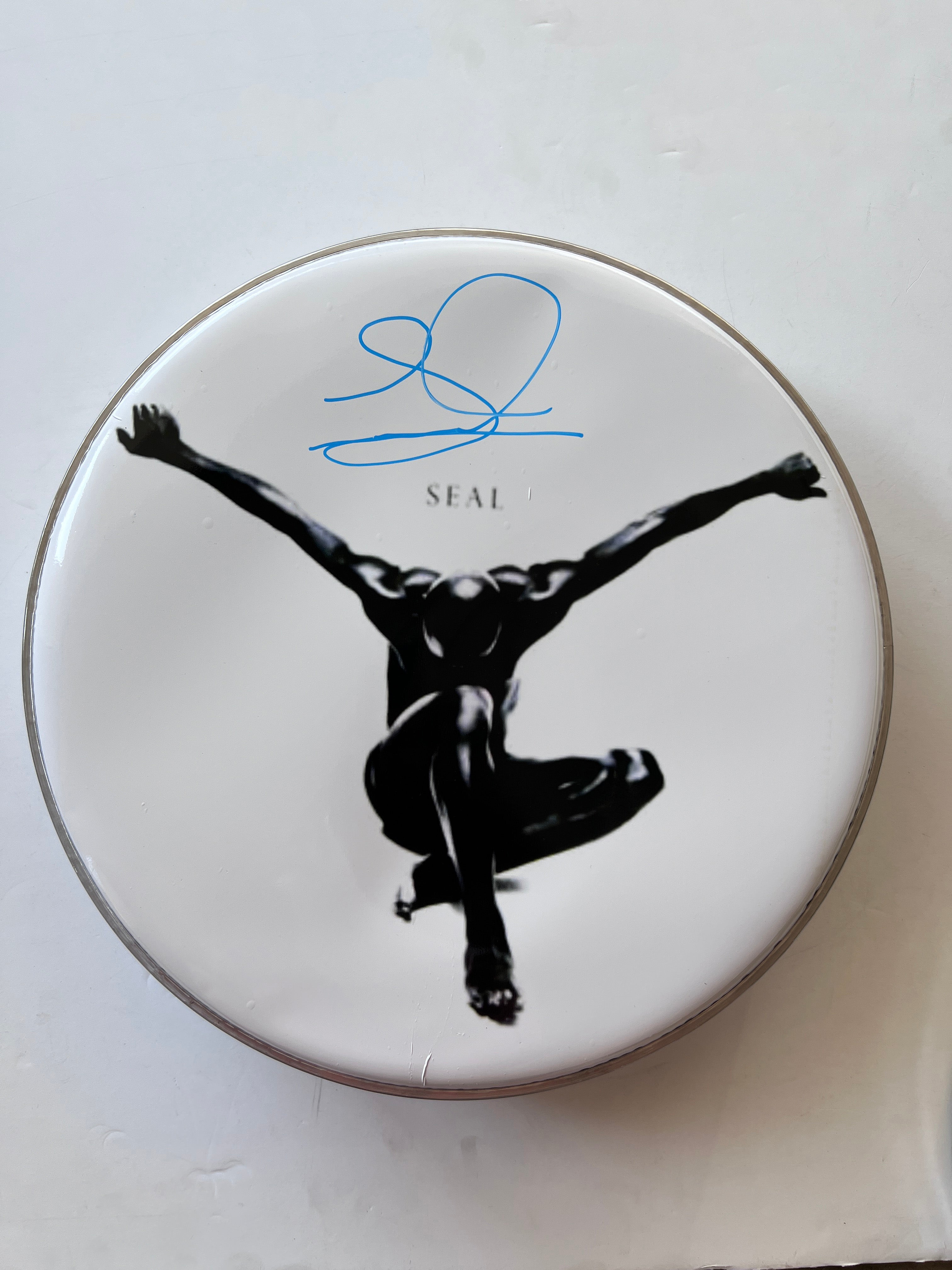 Seal one-of-a-kind drumhead signed with proof