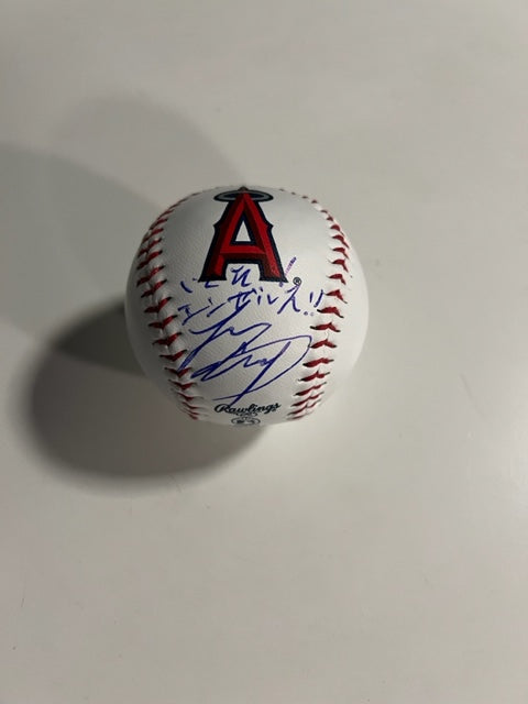 Shohei Ohtani Los Angeles Angels of Anaheim Rawlings MLB Baseball signed with proof Japanese & English and free acrylic display case