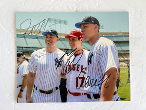 Shohei Ohtani, Aaron Judge and Giancarlo Stanton 8x10 photo signed with proof