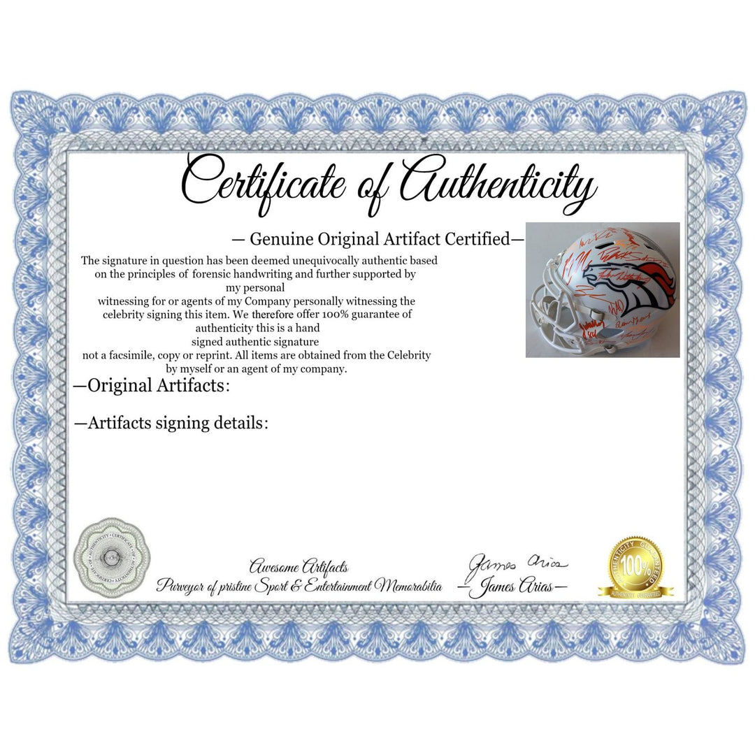 Denver Broncos 2025 team signed Riddel Speed full size helmet signed with proof