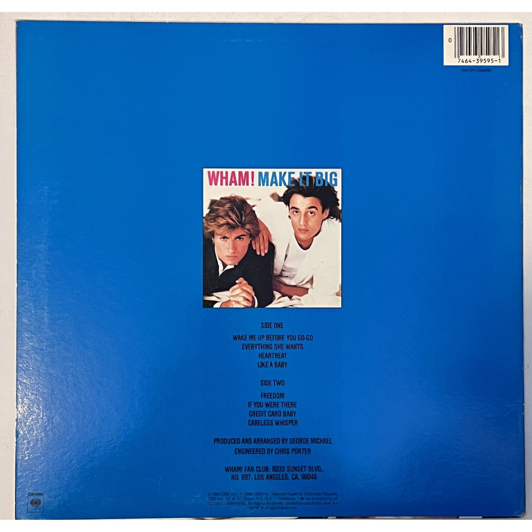 Wham make it big George Michael Andrew ridgeley original LP signed with proof..