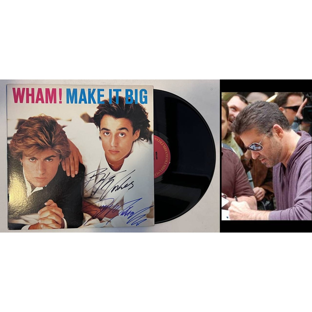 Wham make it big George Michael Andrew ridgeley original LP signed with proof..
