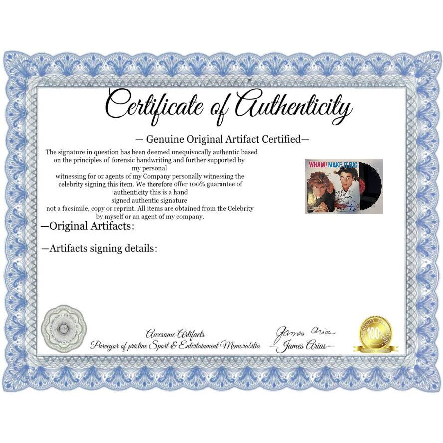 Wham make it big George Michael Andrew ridgeley original LP signed with proof..