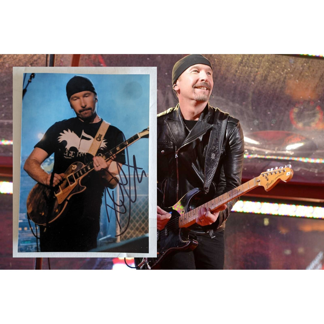 The Edge of U2 5x7 photo signed with proof