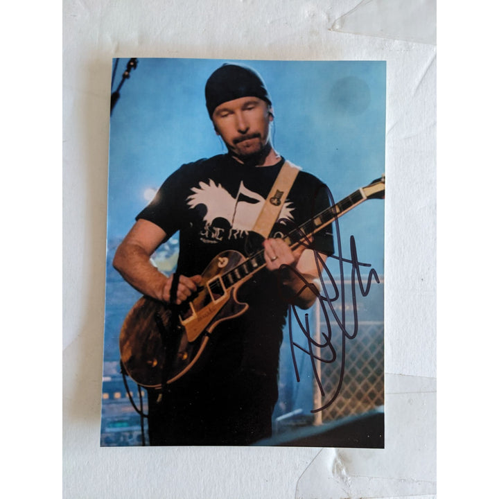 The Edge of U2 5x7 photo signed with proof