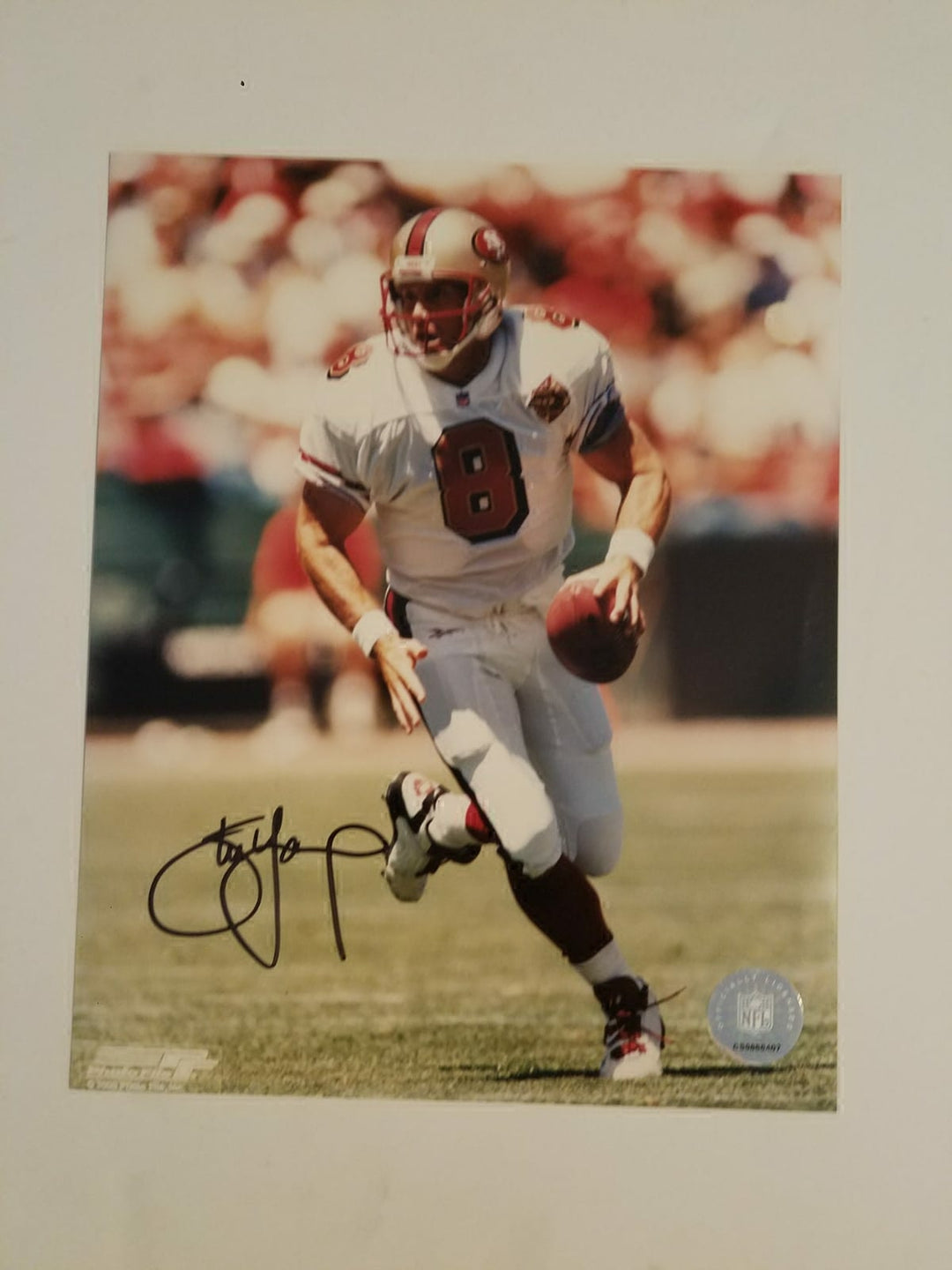 Steve Young San Francisco 49ers 8 by 10 signed with proof