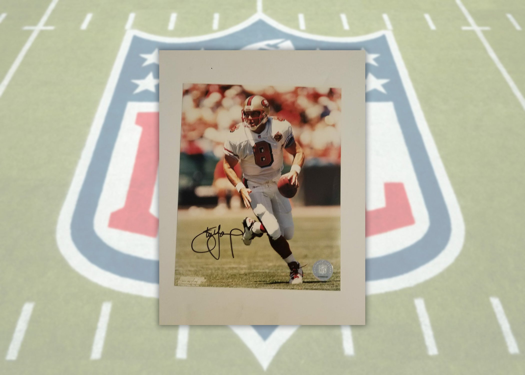 Steve Young San Francisco 49ers 8 by 10 signed with proof
