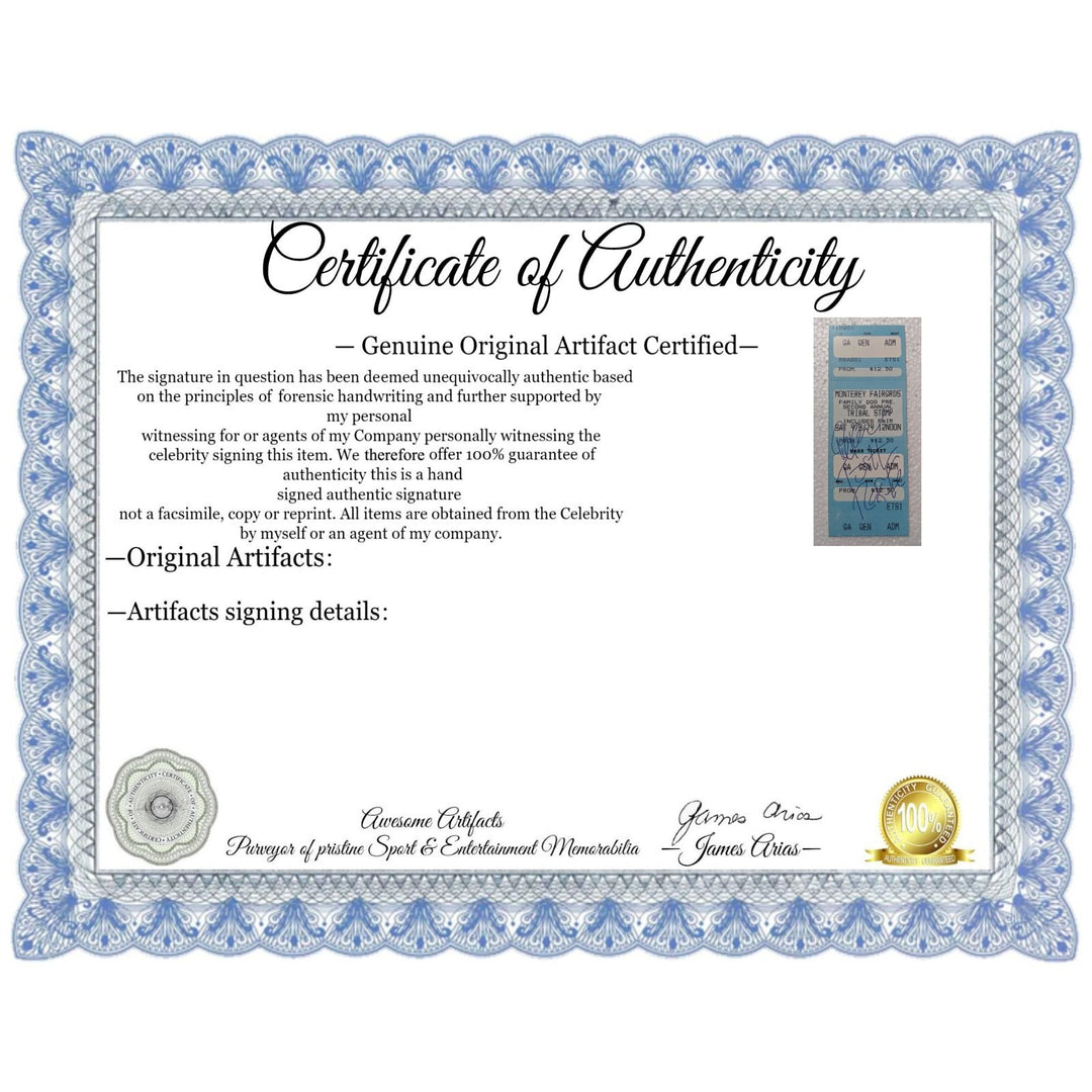 Peter Tosh Legendary Reggae artist concert ticket signed