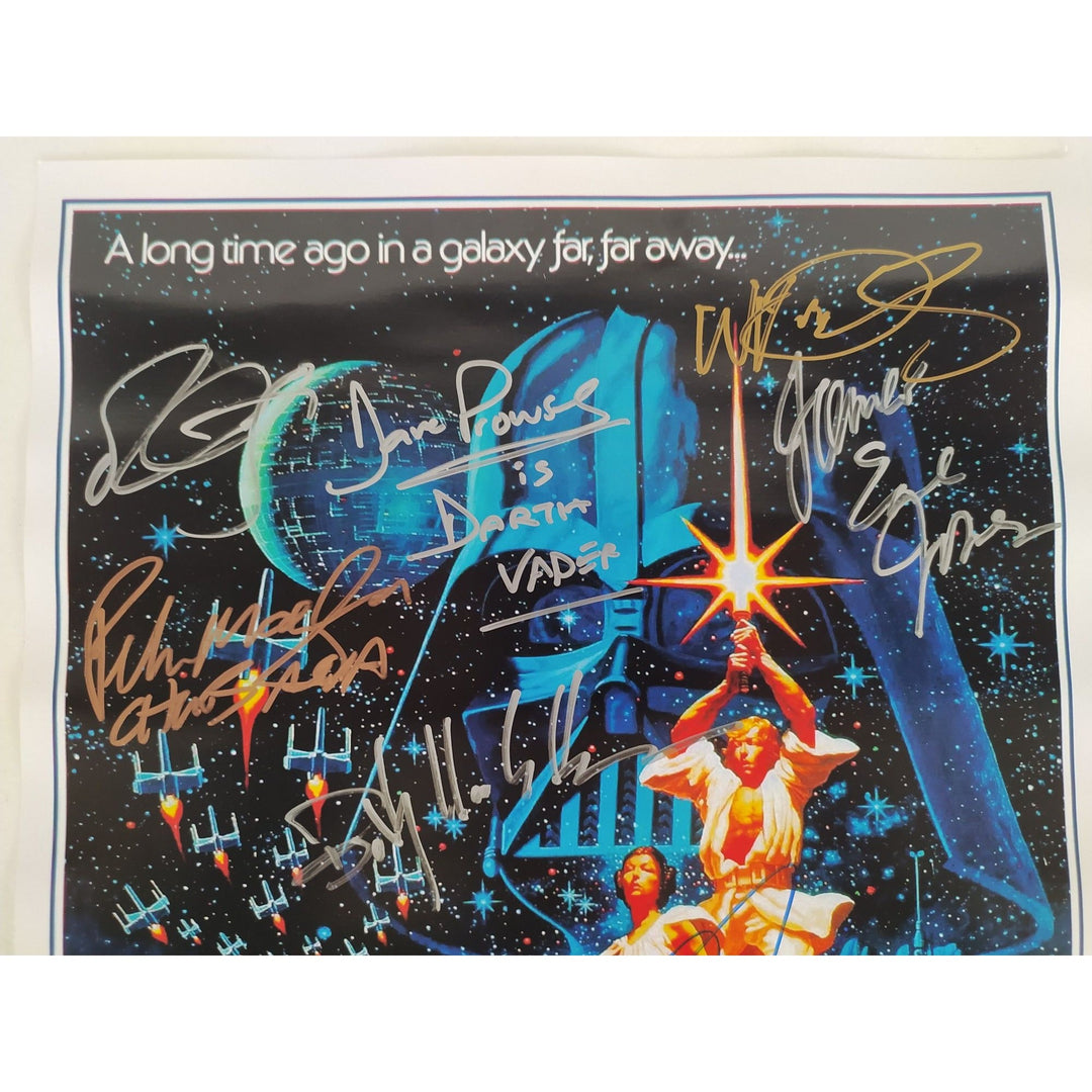 Star Wars authentic vintage mini poster James Earl Jones , George Lucas, Carrie Fisher, Mark Hamill cast signed with proof Awesome Artifacts