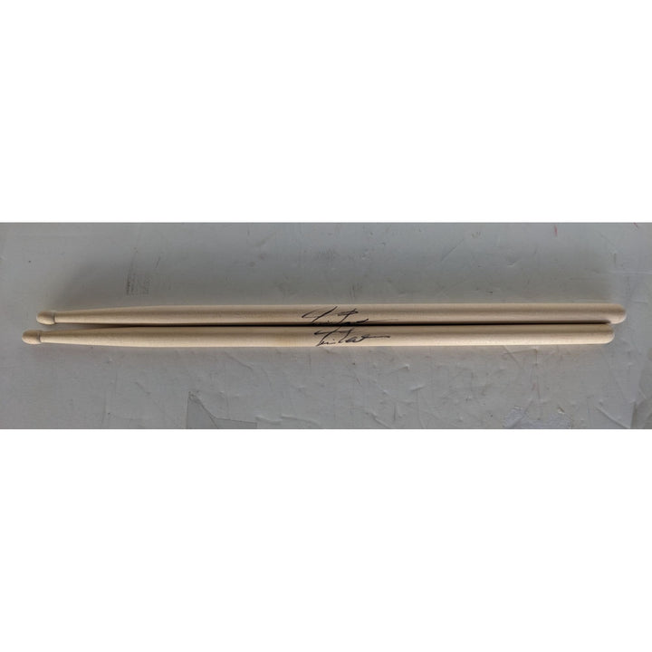 Neil Peart Rush pair of drumsticks signed with proof