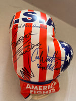 Load image into Gallery viewer, Sylvester Stallone, Carl Weathers, Michael B. Jordan full size USA boxing glove signed with proof
