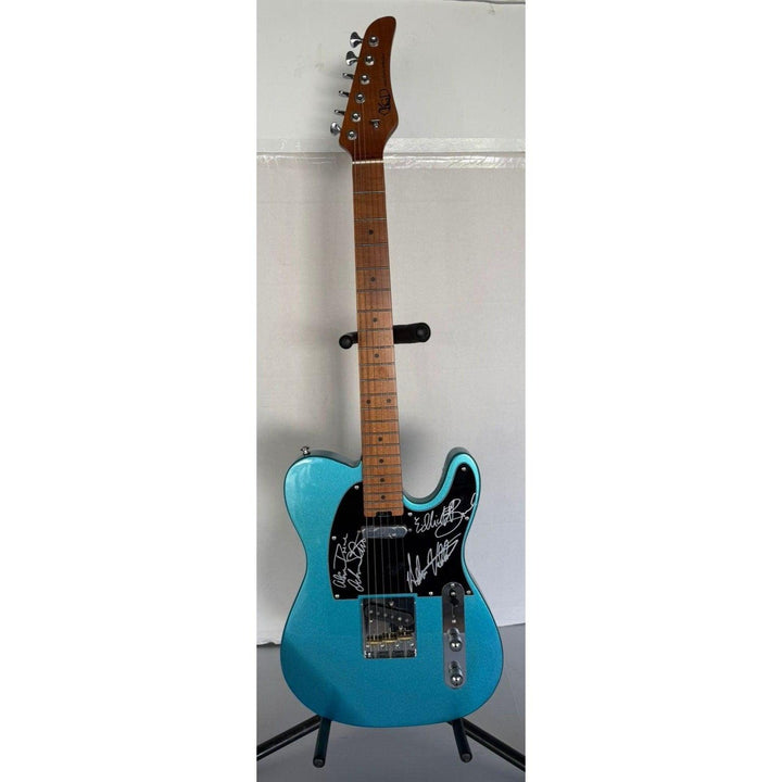 The Animals  Alan Price, Chas Chandler, Hilton Valentine, John Steel, and Eric Burdon blue telecaster electric guitar signed.