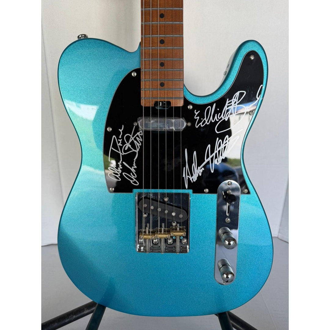 The Animals  Alan Price, Chas Chandler, Hilton Valentine, John Steel, and Eric Burdon blue telecaster electric guitar signed.