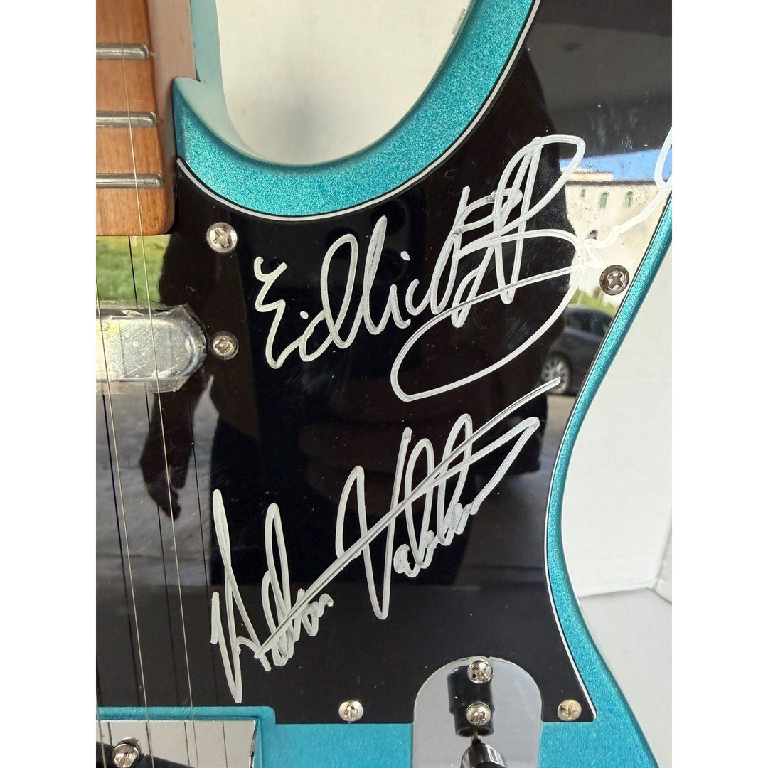 The Animals  Alan Price, Chas Chandler, Hilton Valentine, John Steel, and Eric Burdon blue telecaster electric guitar signed.
