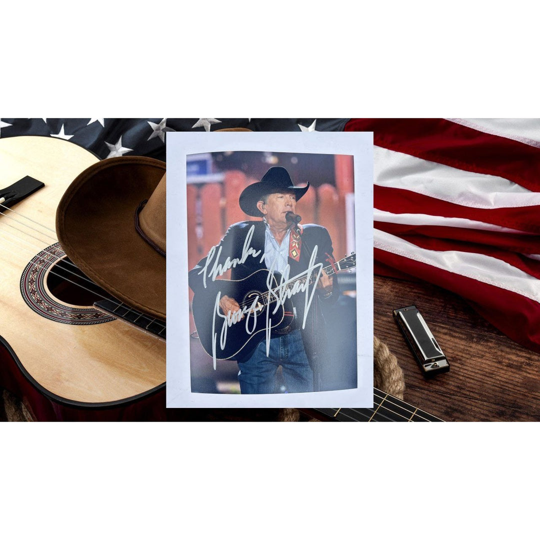 George Strait Country Music Legend 5x7 Photo signed with proof.
