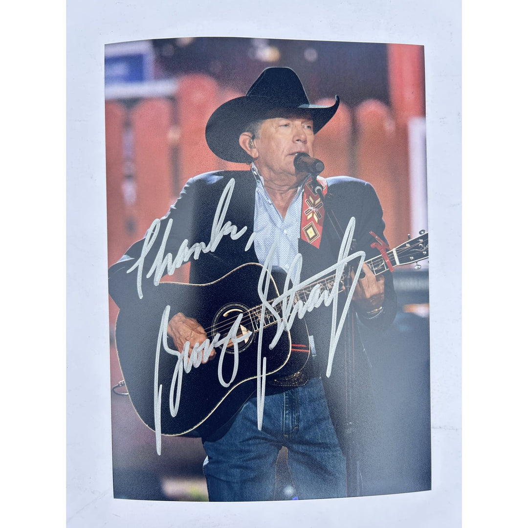 George Strait Country Music Legend 5x7 Photo signed with proof.