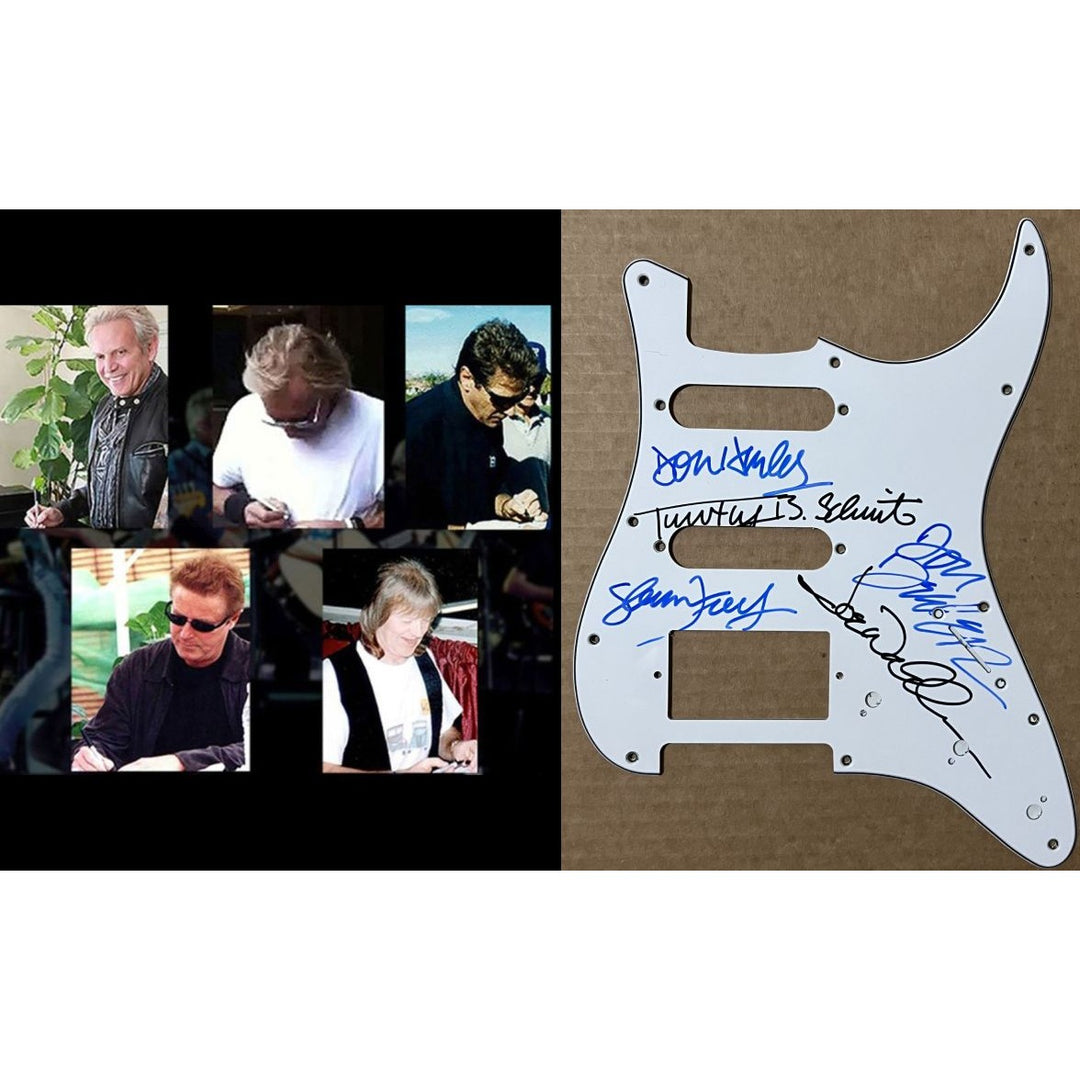 Don Henley, Joe Walsh, Glenn Frey, Timothy B. Schmit, Don Felder, the Eagles pickguard signed with proof