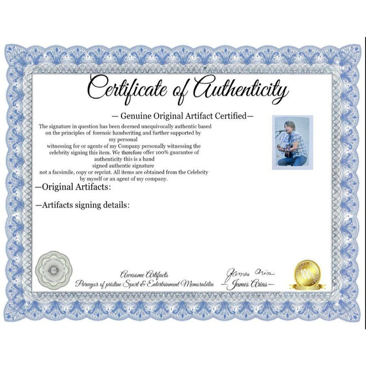 Keith Urban Country Music Legend 5x7 Photo signed with proof.