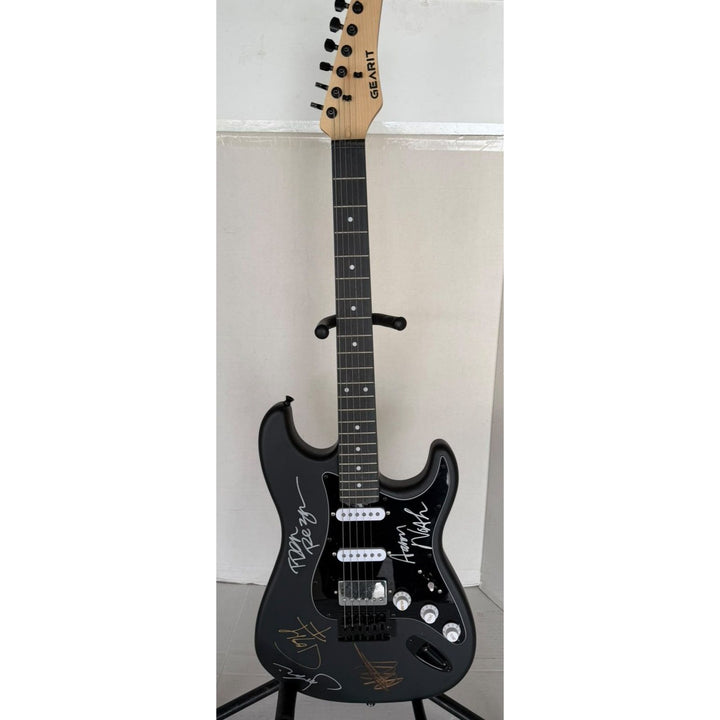 Nine Inch Nails, Jeordie White, Josh Freese, Trent Reznor, Alessandro Cortini, Aaron North stratocaster electric guitar signed with proof.