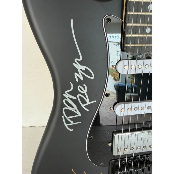 Nine Inch Nails, Jeordie White, Josh Freese, Trent Reznor, Alessandro Cortini, Aaron North stratocaster electric guitar signed with proof.