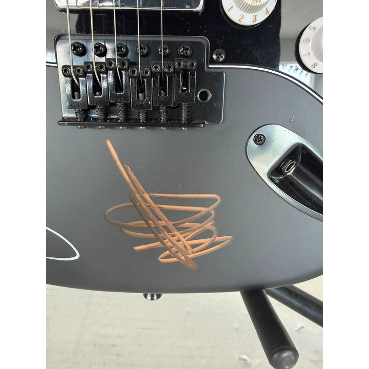 Nine Inch Nails, Jeordie White, Josh Freese, Trent Reznor, Alessandro Cortini, Aaron North stratocaster electric guitar signed with proof.
