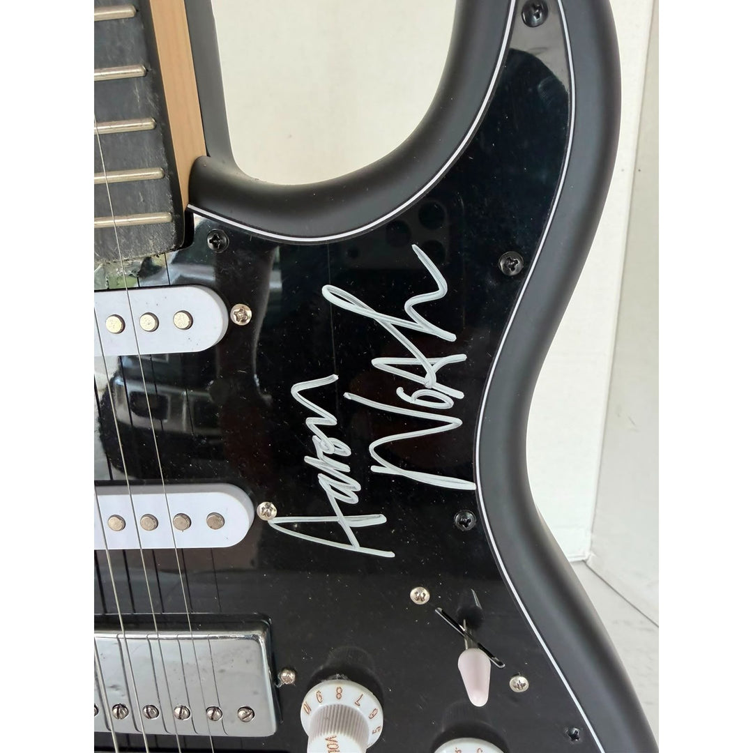 Nine Inch Nails, Jeordie White, Josh Freese, Trent Reznor, Alessandro Cortini, Aaron North stratocaster electric guitar signed with proof.