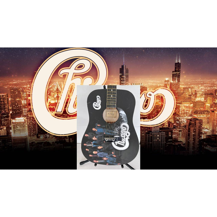 chicago Huntington Acoustic guitar signed with proof.