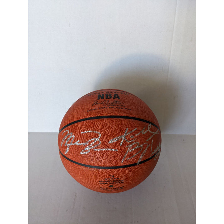 Kobe Bryant signed "Mamba Out "& Michael Jordan Spalding vintage NBA David Stern official game basketball signed with proof