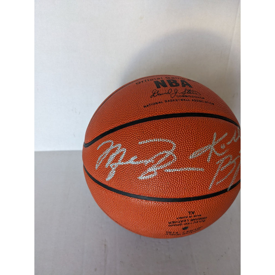 Kobe Bryant signed "Mamba Out "& Michael Jordan Spalding vintage NBA David Stern official game basketball signed with proof