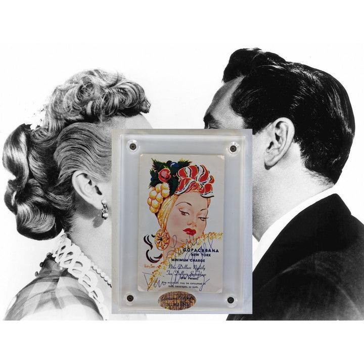 Lucille Ball & Dezi Arnez Copa Cabana New York city postcard signed with proof