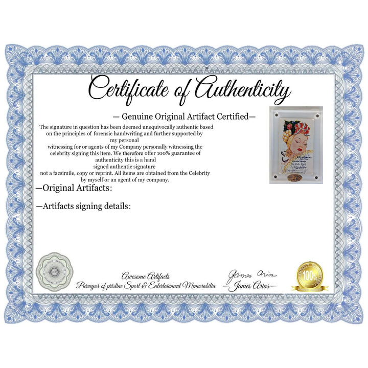 Lucille Ball & Dezi Arnez Copa Cabana New York city postcard signed with proof