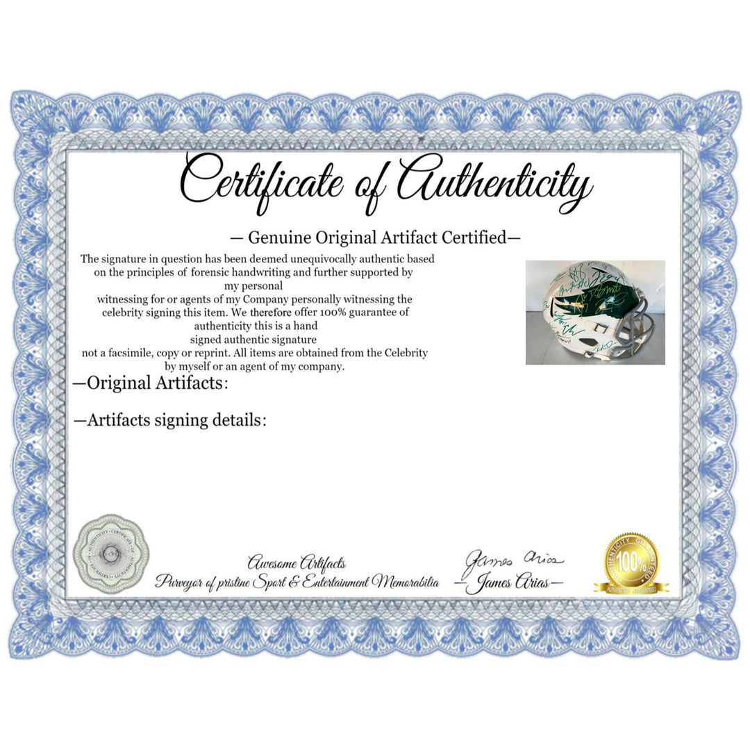 Philadelphia : Eagles full size helmet 24-35 team Superbowl champs signed with proof