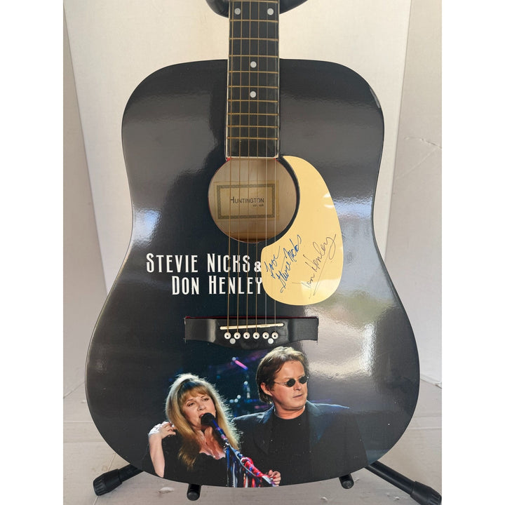 Stevie Nicks and Don Henley one of a kind acoustic guitar signed with proof.