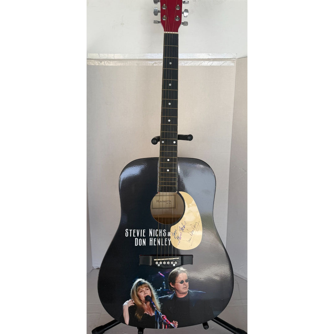 Stevie Nicks and Don Henley one of a kind acoustic guitar signed with proof.