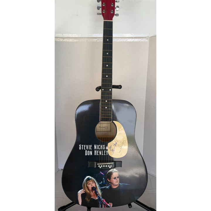 Stevie Nicks and Don Henley one of a kind acoustic guitar signed with proof.