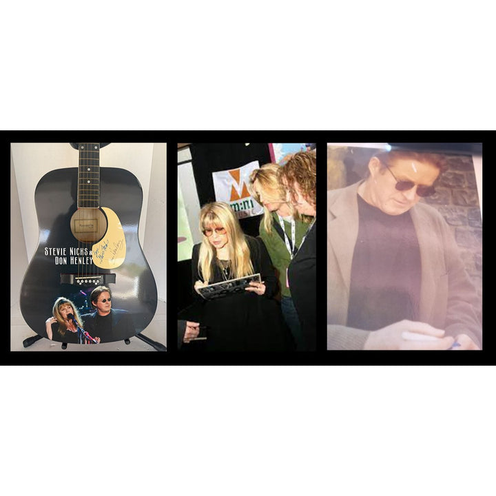 Stevie Nicks and Don Henley one of a kind acoustic guitar signed with proof.