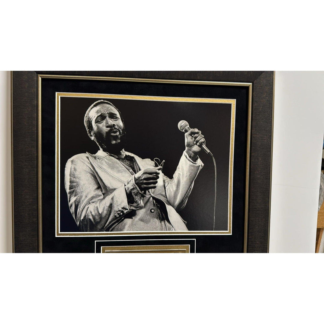 Marvin Gaye vintage autograph book page signed with museum quality frame