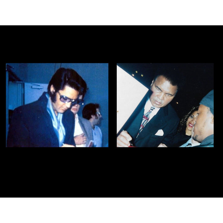 Muhammed Ali and Elvis Presley framed photo and autograph book page signed with proof & museum quality frame