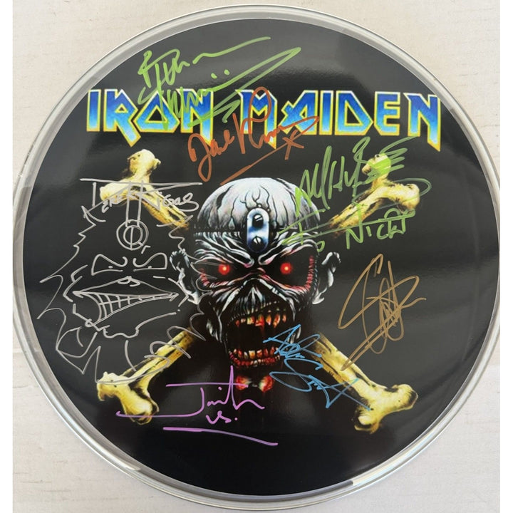 Iron Maiden one-of-a-kind drumhead signed with proof.