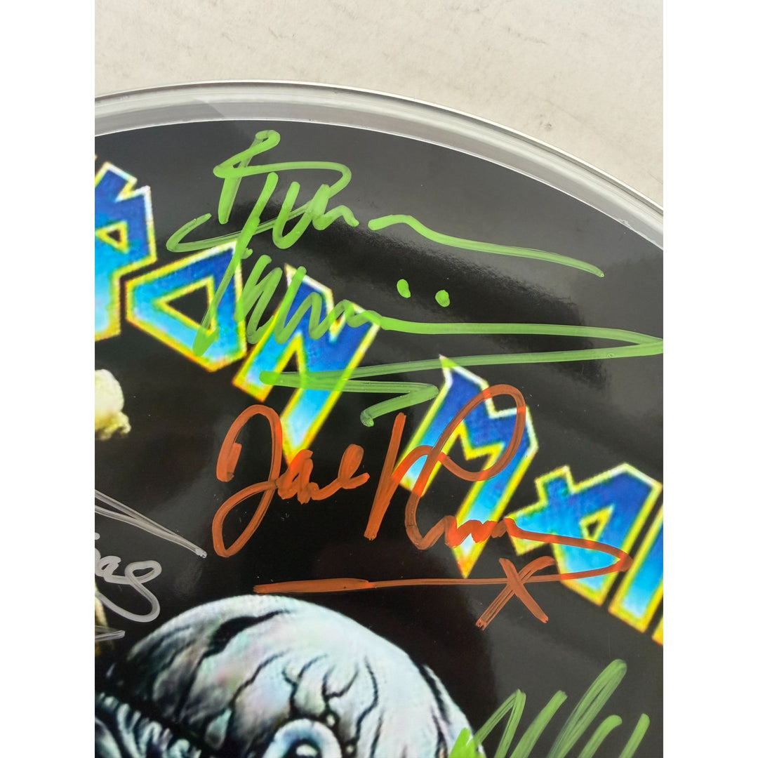 Iron Maiden one-of-a-kind drumhead signed with proof.