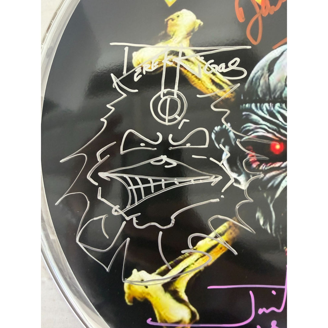 Iron Maiden one-of-a-kind drumhead signed with proof.