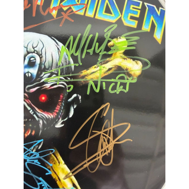 Iron Maiden one-of-a-kind drumhead signed with proof.