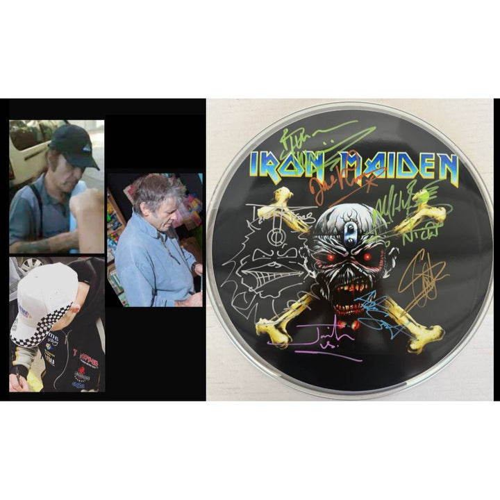 Iron Maiden one-of-a-kind drumhead signed with proof.