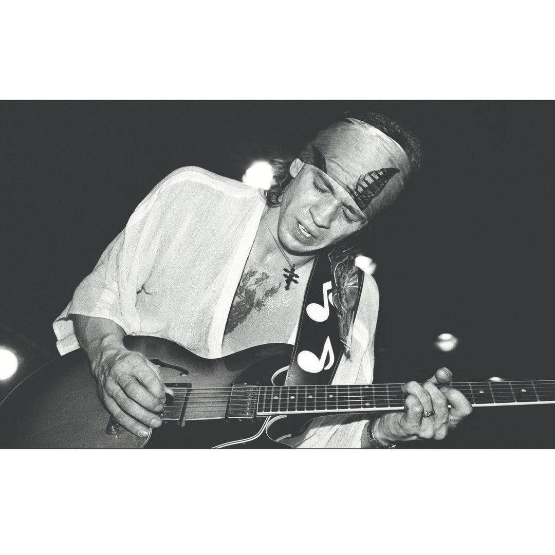 Stevie Ray Vaughan 1960s full size vintage electric guitar  signed with hand sketch & signing proof.